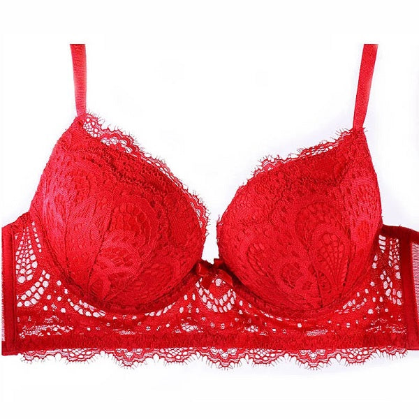 Bra Set Push up Bras Cup Embroidery Flowers Bras and Panties
